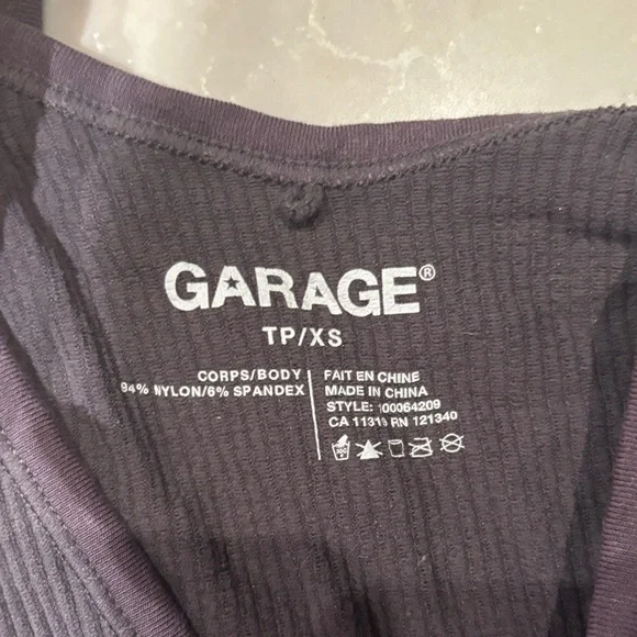 Garage Purple Ribbed Crop Top - Picture 2 of 3